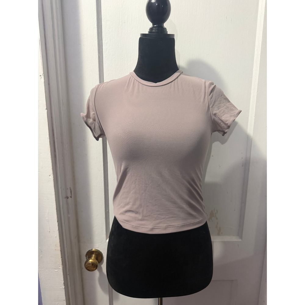 Parade Mauve Short Sleeve Mesh Top Crewneck Tee Size Small